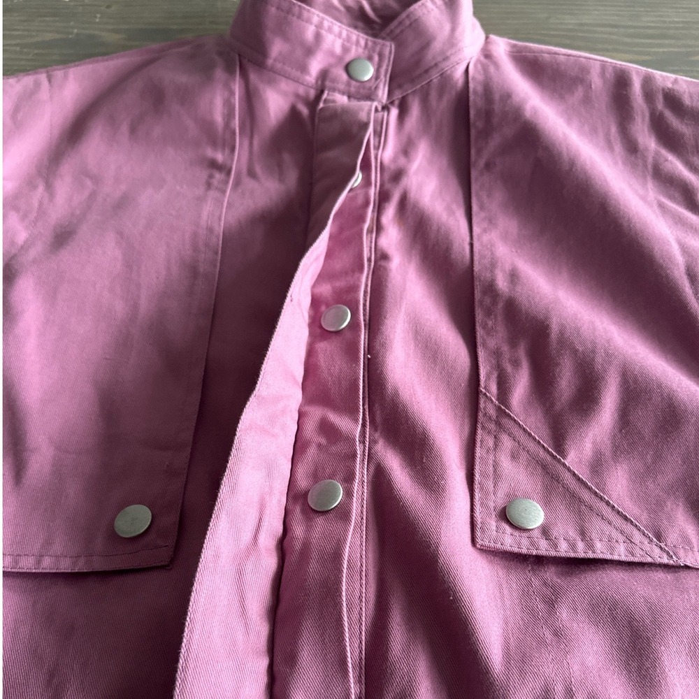 Vintage LeSport Tomboy Pink 100% Cotton Snap Button Boho Y2K Vest Women's Size 9 - Picture 3 of 9